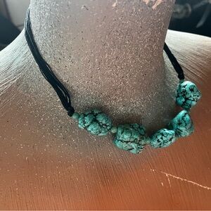 Turquoise Howlite Chunky Nugget Necklace